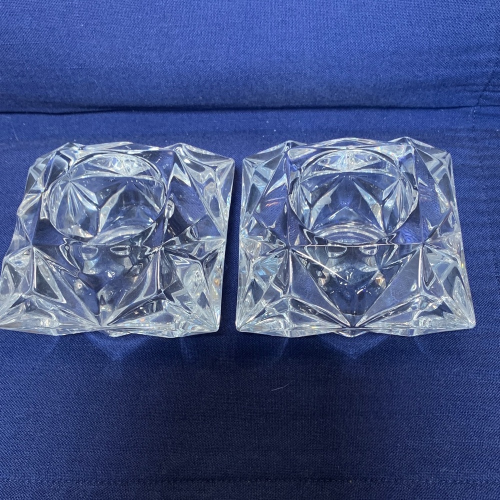 PartyLite Quad Prism crystal votive Candle Holders (2)